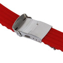 22mm Silicone Rubber Watch Strap Band Deployment Buckle Waterproof---Red