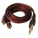 2 Pcs RCA to 1/4 Cable, Quarter inch Jack to RCA (2 x 6.35mm Stereo to 2 RCA)