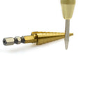 1Pc 3-13Mm Titanium Coated Hss Steel Step Drill Bits +1Pc Center Punch Dril