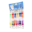 12x Colourful Spiral Stretchy Coiled Keyring Retractable Key Chain Findings