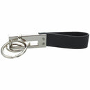 Elegant Black PU Strap Detachable Keychains with 2 Key Rings X3I4