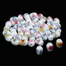 50x Loose Ceramic Spacer Beads Oval Charm for Jewelry Findings Mixed Color