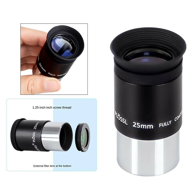 1.25 "25mm Ultra Wide Angle Eyepiece for Telescope with Foldable Shovel