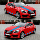 Vinyl Sport Stripes Car Styling Stickers Auto Door Mirror Hood Side Skirt Decals