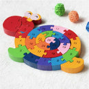 Wooden Blocks Jigsaw Winding Snail Letter and Numbers Puzzles Preschool Edu