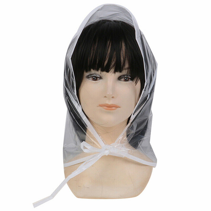 1Pcs Protect Hairstyle Rain Hat Plastic Bonnet for Women and Lady Cl ME