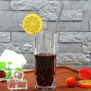 8pcs Stainless Steel Reusable Bent Straight Drink Straws with Cleaner Brush A