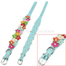 Faux Leather Dog Puppy Cat Pet Collar Metal Buckle Flower Neck Strap Adju IHI