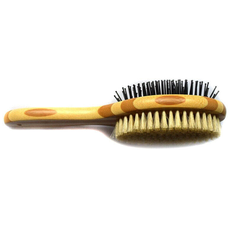 Pet Comb Professional Double Sided Pin Bristle Bamboo Brush Grooming Comb