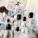 24pcs/set full cover false nail art tips tools short nails diy manicure LJLJ