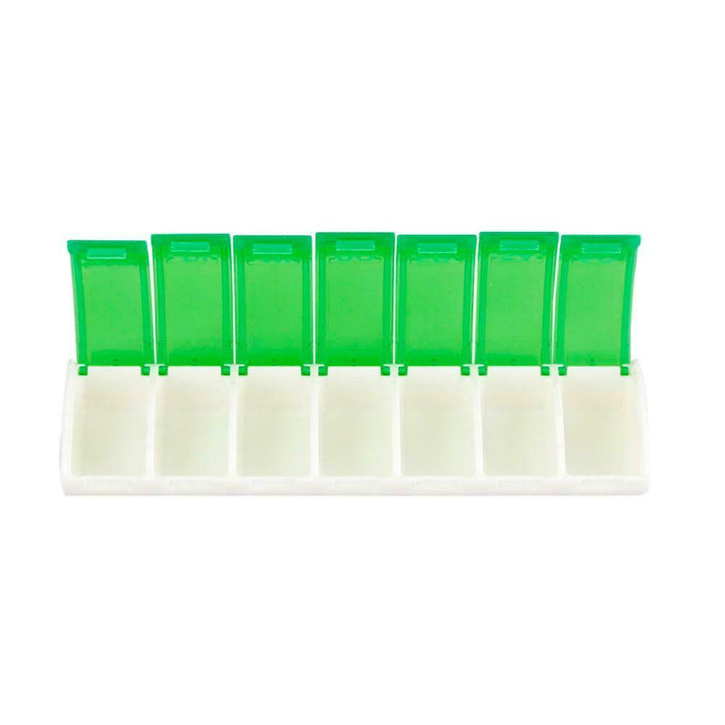7 Days Pill Case 7 Grids Mini Medicine Splitter Tablet Storage Box (Green)