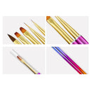 5pcs Nail Art Brushes Set Painting Tools Builder Gel Brush for Salon Home
