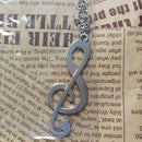 Crystal Chain Necklace Pendant Treble Clef Music Note Long Necklace for wom
