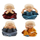 4pcs Cute KungFu Monk Car Interior Display Decor Car Seat Ornament Gift
