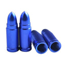 4 Pieces Car Truck Wheel Stem Aluminum Bullet Tyre Valve Cover Caps Blue