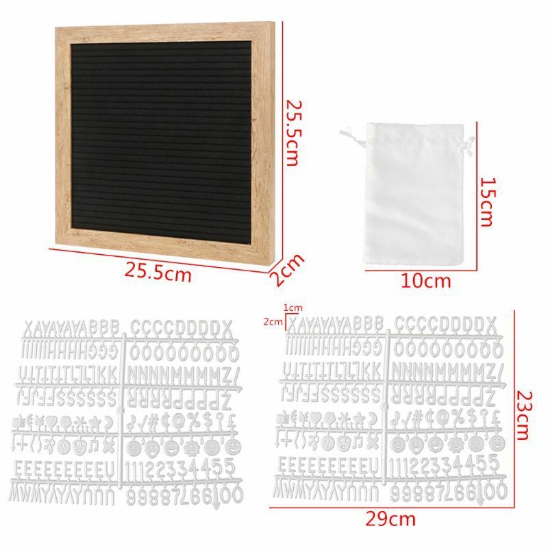 10x10 Inch Felt Letter Board Retro Wood With 340 White Letters Numbers And Bag