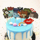120pcs Forest Animal Cake Toppers Cute Cupcake Decoration Birthday Kids Party