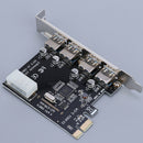 5 Gbps PCI Express to USB 3.0 Hub Splitter Card External Expansion, 4 Ports for