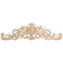 40x12cm Exquisite Classic Rubber wood Carved Applique Furniture Natural Dec