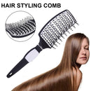 Unisex Detangling Hair Brush Curved Massage Pins Vented Hairbrush Detangler