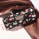 Fashion Floral Cloth Lipstick Case Holder With Mirror Inside & Snap-On Closur ME