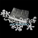 Bridal Prom Wedding Flower Prom Crystal Rhinestone Hair Comb Pin Clip Diamante