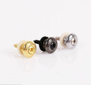 2 Pcs Guitar Strap Buttons Strap Locks Straplocks Mushrooms Heads Chrome  FT
