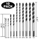 10PCS Titanium Steel Alloy Electric Drill Bit Set For Masonary Concrete Brick 3C