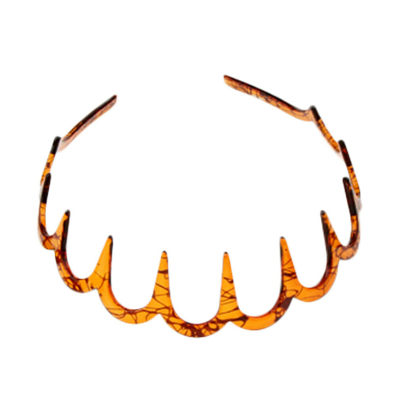 2set Deep Teeth Headband Wave Hair Hoop Girls Beach Travel Hair Decor 11cm