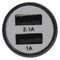 2.1 Ah Dual USB Blu-ray car charger Aluminum Alloy Car Charger 2.5 * 2.5 *  S2B1