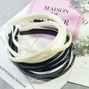 10 Pieces White Black Plastic Frame Dual Row Teeth Hair Hoop Head Band for