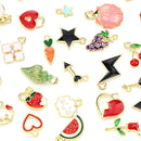30PCS/Set Mixed Enamel Metal Charms Pendant DIY Craft Jewelry Making FindingsJ,a