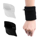 2Pcs/Set Sports Wristbands with Zipper Wrist Wallet Sweatband Key Coin Money