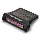 Solar TPMS Wireless Car Tire Pressure LCD Monitoring System Clock LCD Time Date