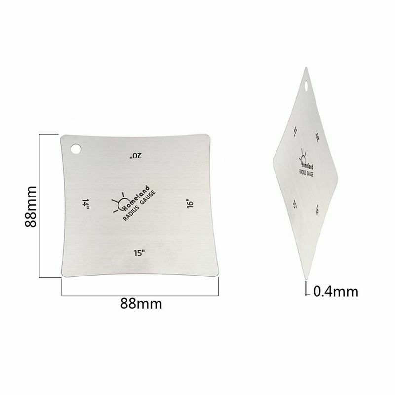 2pcs Guitar Fingerboard Fretboard Saddle Nut Radius Gauge Measuring Stainle
