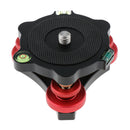 Premium LP-64 Camera Tripod Head Leveling Base Aluminum Alloy Triple-wheel Load