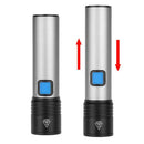 USB Charging 500lm Waterproof Flashlights Zoomable T6 LED Glare Flashlight A