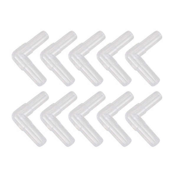 10pcs 4mm Connection Diameter Plastic Aquarium Bent Air Hose Clear U9O8