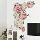 Pink Peony Flower Wall Stickers Romantic Home Decor for Bedroom Living RoomB Ew