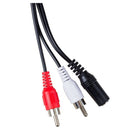 3.5mm Female to 2 RCA Male Jack Audio Video Cable 1.5M