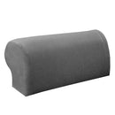 1 Pair Grey Anti-dirty Elastic Sofa Armrest Covers Armchair Slipcovers