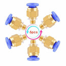 Teflon Tube, 3Pcs PTFE Teflon Tube (2 Meters) with 6Pcs PC4-M6 Fittings for