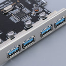 5 Gbps PCI Express to USB 3.0 Adapter Card Hub Splitter External Expansion, 4