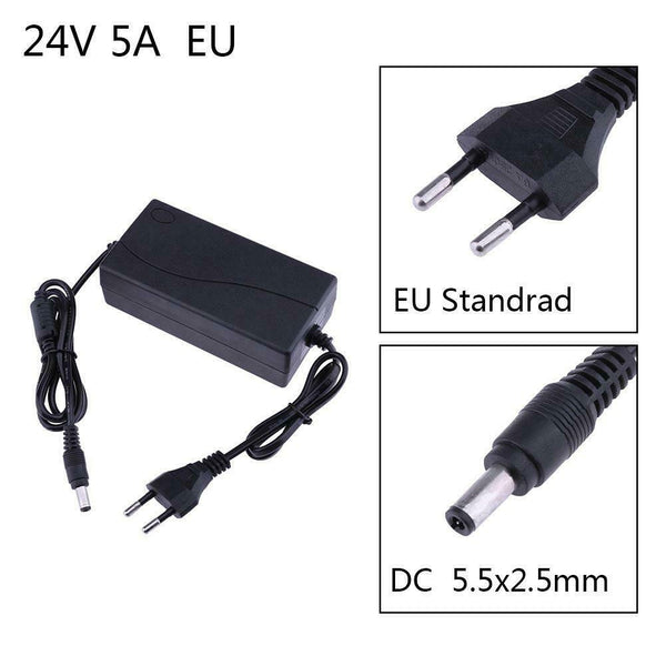 24V 5A AC to DC Power Adapter Converter 5.5*2.5mm for LED Light Belt