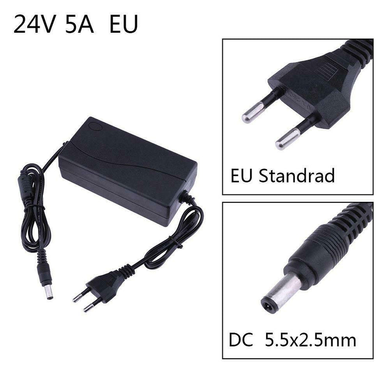 24V 5A AC to DC Power Adapter Converter 5.5*2.5mm for LED Light Belt