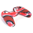 Anti Slip Camo Silicone Case Skin + 2 Thumb Grips for PS5 Controller (Red)