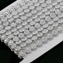 Floral Crystal Beaded Chain Ribbon Trim Crafts Embellishment 10 Yards