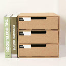 Brown Paper Desktop Drawer Type Sundries Storage Box Office Organizer DIY S P6O8