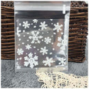 100 pcs Sachets Pouches White Snowflake Packaging Bag for Cookies Biscuits  Z8Y6