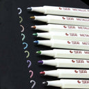 10X Metallic Paint Pen Marker Glass Painting Ceramic Porcelain Rock Wood Kit